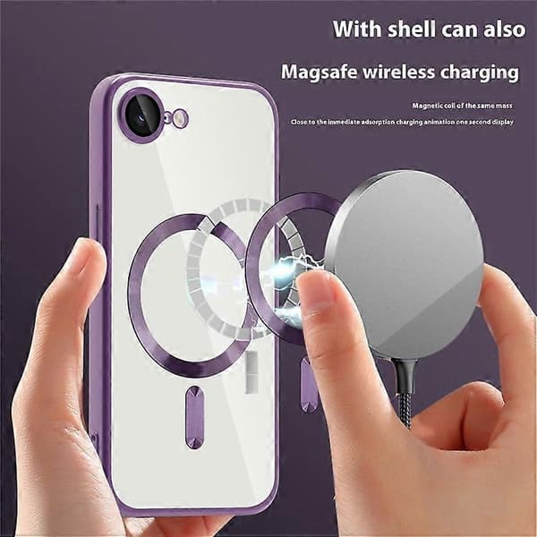 Compatible Case for iPhone 16e, MagSafe Compatible, TPU + PC Clear Back (Blue)