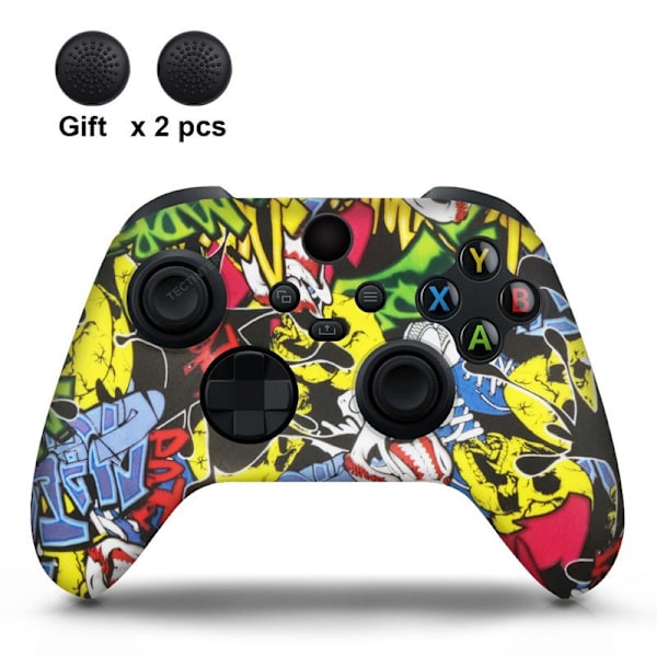 Xbox Series-kontroll Silikonöverdrag Series S/X-kontroll Skyddande överdrag med knapplock Black