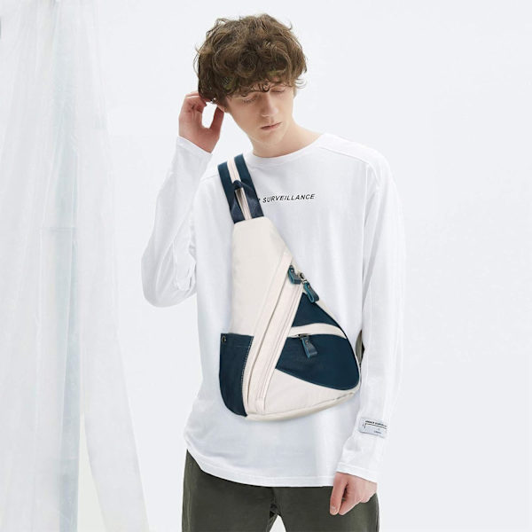 Nylon Sling Bag - Liten Crossbody Ryggsäck Axelväska Casual Dagryggsäck Flerfunktionell Ryggsäck för Män Kvinnor