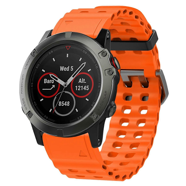26 mm silikonerem til Garmin Fenix 8 51 mm/Enduro 3/Instinct 2X urrem med flere huller Style D