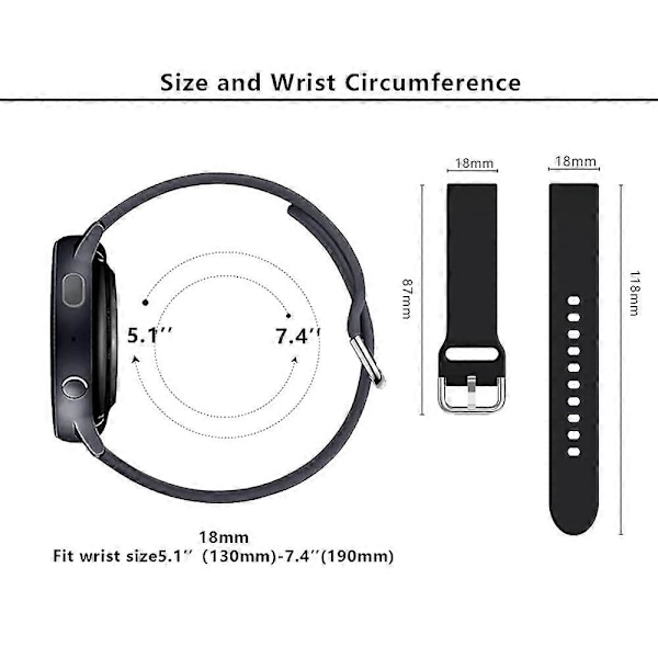 KALEBOL KLB-SXKGJ-001 18mm Universal Smartwatch Armband i Silikon, Ersättningsarmband Style P