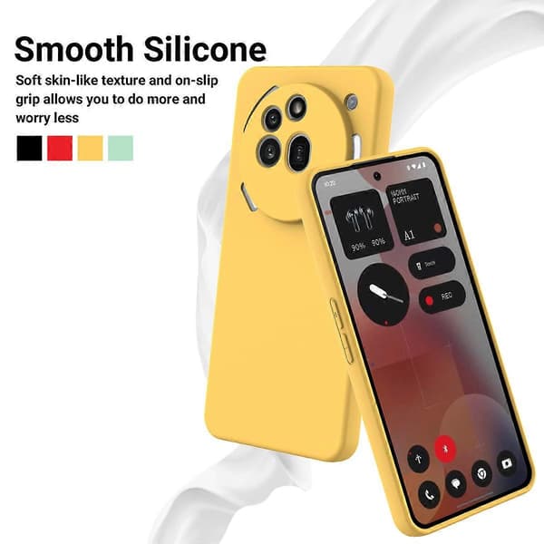 Compatible Liquid Silicone Case for Nothing Phone (3a) Pro with Hand Strap (Yellow)