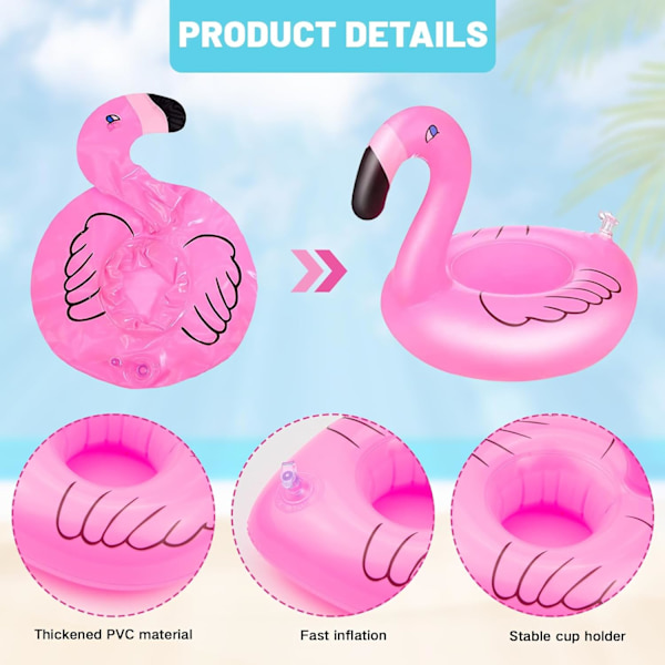 12 kappaleen kelluva juomateline, kelluva juomateline uima-altaaseen, puhallettavat flamingo-kuppialuset uima-allasjuhliin