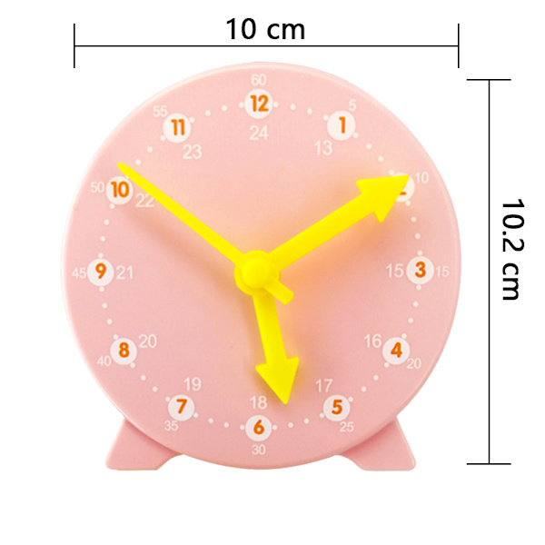 Lasten oppimiskello, oppimiskello opettaa aikaa 12/24 tunnin vaihdekello 4+ vuotta - Pinkki