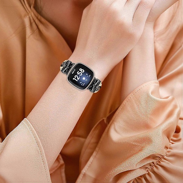 Tyyppi C Musta Solki Ranneke Fitbit Versa 3/4/Sense/Sense 2 Perhosliittimellä Älykellolle Style D