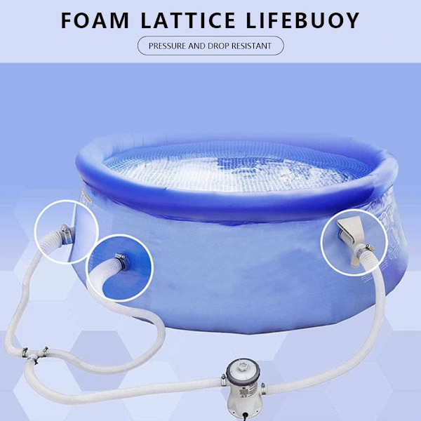 Swimmingpool slange udskiftning pool slange pool pumpe slange med klemmer fleksibel vandslange 1,5 m / ? 32 mm overjordisk pool pumpe tilbehør