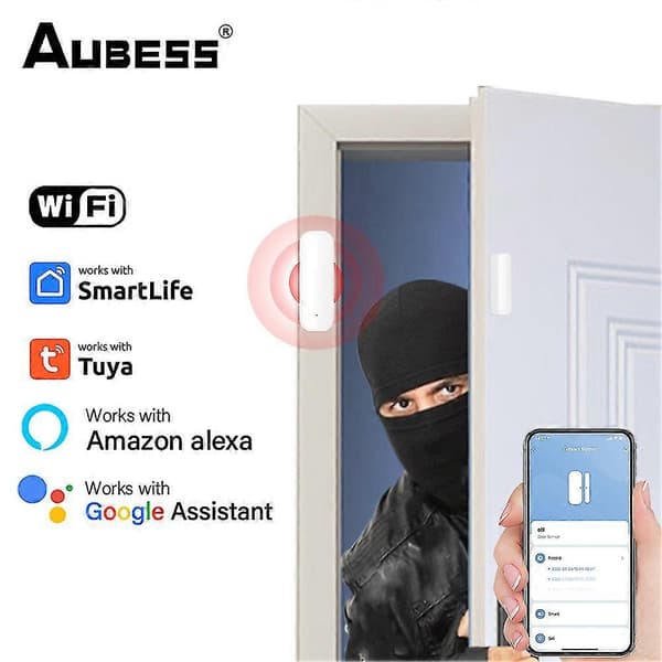 3x Tuya Smart WiFi Dør-/Vindussensor Dørmagnetisk Alarmdetektor c