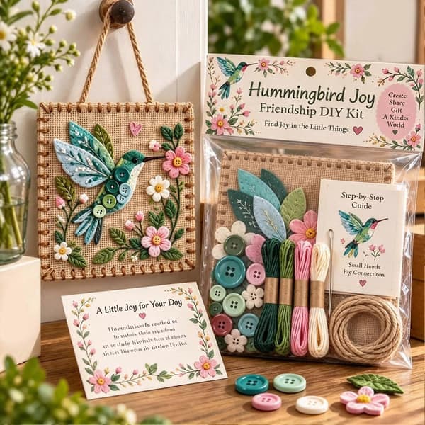 Button Blessing Vänskap DIY-kit – Insekts- och djurpyssel – present för vuxna och tonåringar E