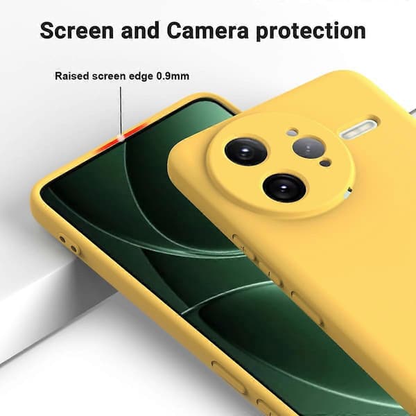 Solid Color Liquid Silicone Drop-proof Full Coverage Phone Case (Yellow, For Redmi K80 Pro)