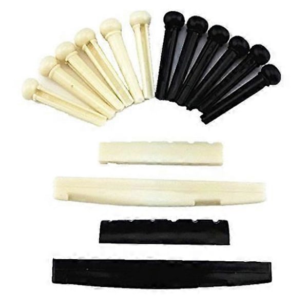 1 Sett ABS Bro Pins & Sadel & Mutter for Akustisk Gitar