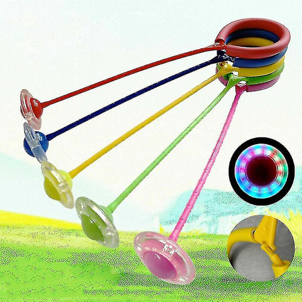 LED Blinkande Hoppboll Ring Ankel Hopprep Träning Rolig Leksak Present-hy för Barn Pink