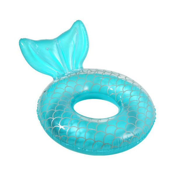 Mermaid pool float, inflatable mermaid swimming ring floating bed pool float, mermaid tailpipe glitter water party - crystal green