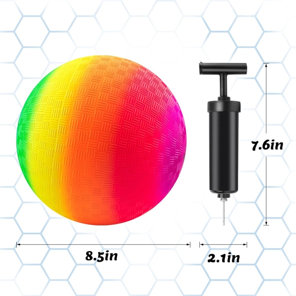 Leikkikentän pallot Potkupallot 8,5 tuuman sateenkaaren leikkikentän pallosarja lapsille ja aikuisille Väistöpallo Potkupallot Käsipallo (4 pakkausta)