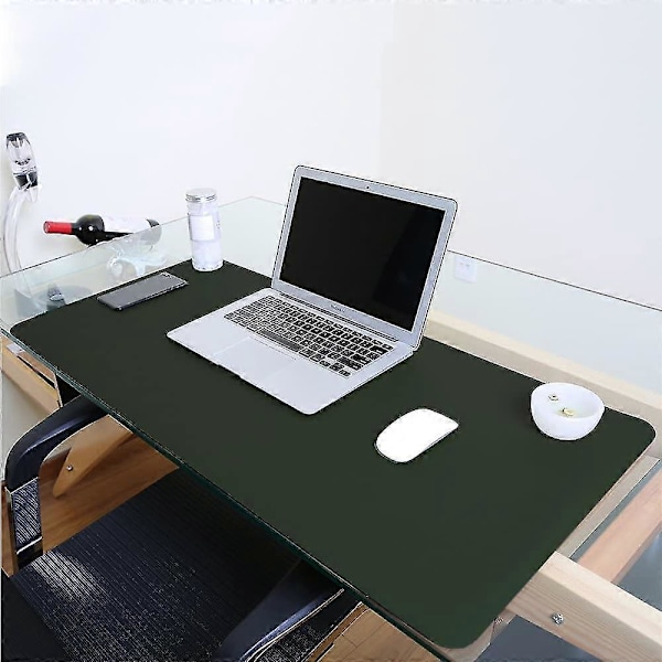 Vandtæt skrivebordsmåtte, Office Laptop Skrivebordsunderlag, PU Læder Skrivebordsunderlag, Dobbeltsidet Skrivebordsunderlag (rød, 80 x 40 cm)