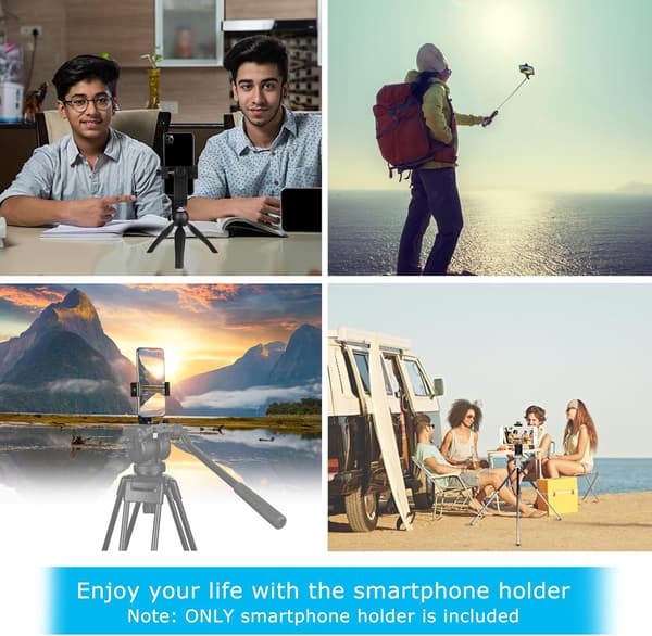 2-pack Premium Smartphone Holder/Vertical and Horizontal Tripod Mount Adapter Rotatable Mount with 1/4 inch Screw/Adjustable