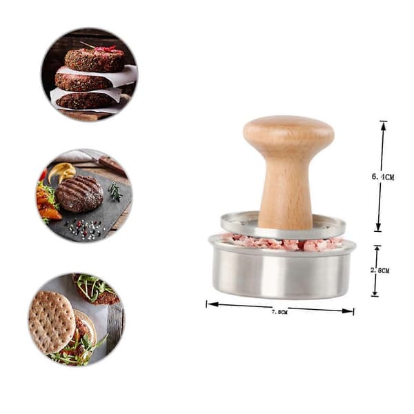 Hamburgerpress i rostfritt stål, non-stick-form för hem och restaurang