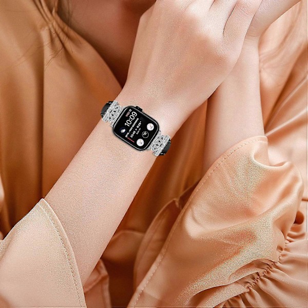 Tyyppi E Hopeasolkinen ranneke Apple Watch Series 10 42mm/9 8 7 41mm/SE (2023) SE (2022) SE 6 5 4 -kelloille Style A