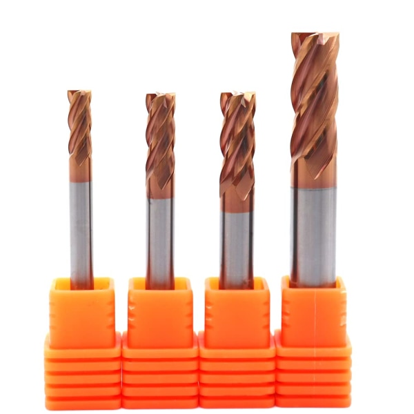 Carbide End Mill Set, CNC Square Nose End Mills D4+5+6+8mm Carbide Cutting Tools, 4pcs (4/5/6/8 mm)