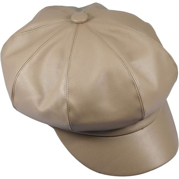 Newsboy Caps til kvinder, PU læder Cabbie Painter Hat Gatsby Ivy Beret Cap