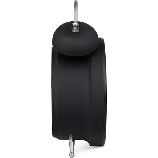 Analog väckarklocka Extra Loud Double Bell Vintage Vit Tyst Icke-Popping Quartz Batteridriven med Bakgrundsbelysning - Svart