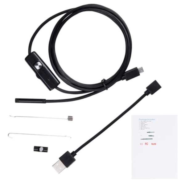USB endoskop 3-i-1 boreskop 5,5 mm ultratunt vattentätt inspektionssnake-kamera Micro USB och typ C