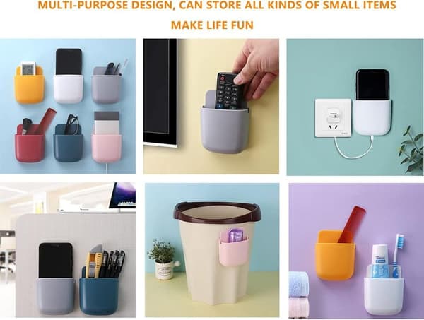 6-piece remote control holder wall-mounted organizer media