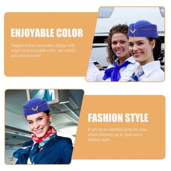 Kostymhatt för dekor 3 st flygvärdinna cosplay
