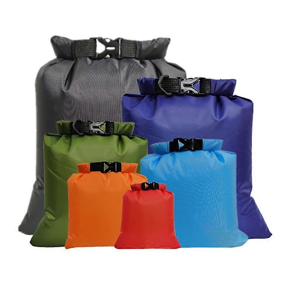 Vandtæt Dry Bag Sæt 6 Stk, Letvægts Drybag Kano Tasker med 1.5L, 2.5L, 3L, 3.5L, 5L, 8L Vandtæt Taske til Kajak Rafting Sejlads