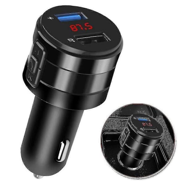 Bluetooth Bil FM-sender Dobbel USB-lader Uttak Aux Adapter Håndfri Hurtiglading