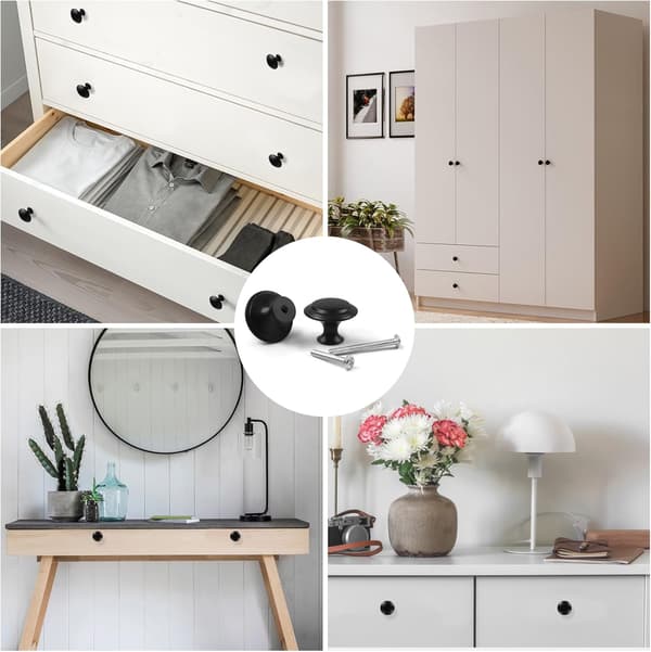 18 Pieces Drawer Knobs, 30mm Black Cabinet Knobs, Drawer Handles and Knobs, Dresser Knobs, Kitchen Knobs, Dresser Drawer K