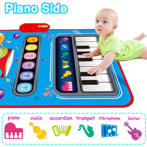 1-vuotiaan pojan lelut, lahjat, 2-in-1-pianomatto, Montessori-lelut, opettavaiset musiikkilelut, ensimmäisen syntymäpäivän lahjat 1, 2 ja 3-vuotiaille pojille