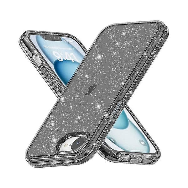 Shockproof Terminator Glitter Powder Case (Black, iPhone 16e)