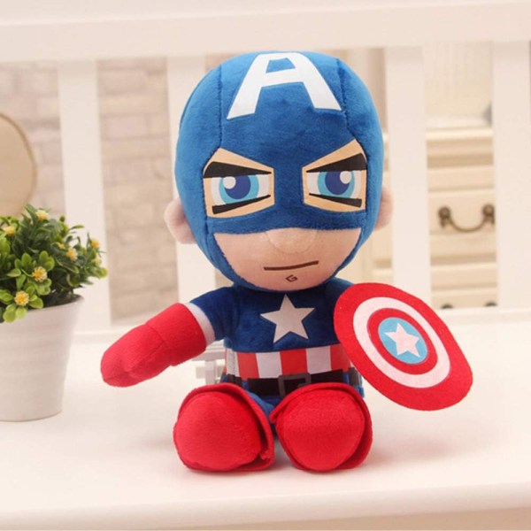 Captain Plush Toys for Kids, 11" Inch Superhero Stuffed Plushie Dolls Gift for Boys Children