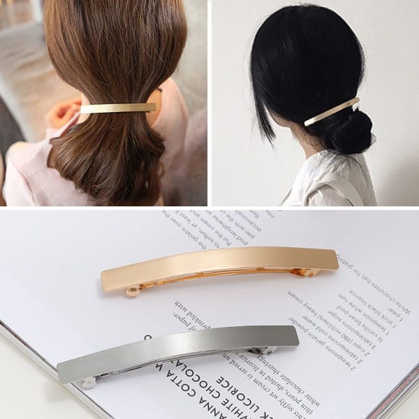2 st 4" metall hårklämmor Spring Clip hårspänne Inpackning av hårnålar Håraccessoarer för tjejer kvinnor damer guld och silver