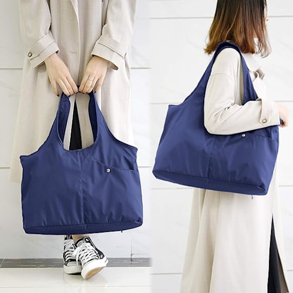 Kvinnors mode stor tote axelväska vattentät tote väska multifunktionell nylon resväska axel
