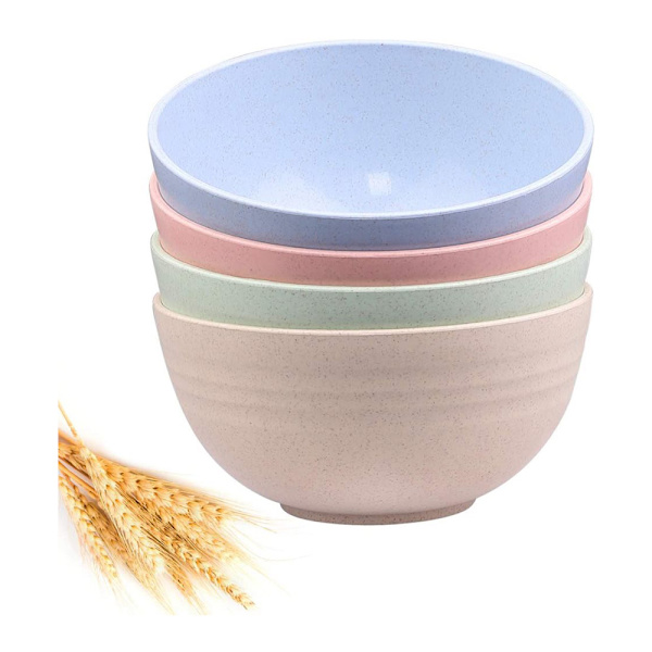 Kornbowls - 24 OZ Hvedestrå Fiber Letvægts Skålesæt 4 - Opvaskemaskine & Mikroovn Safe