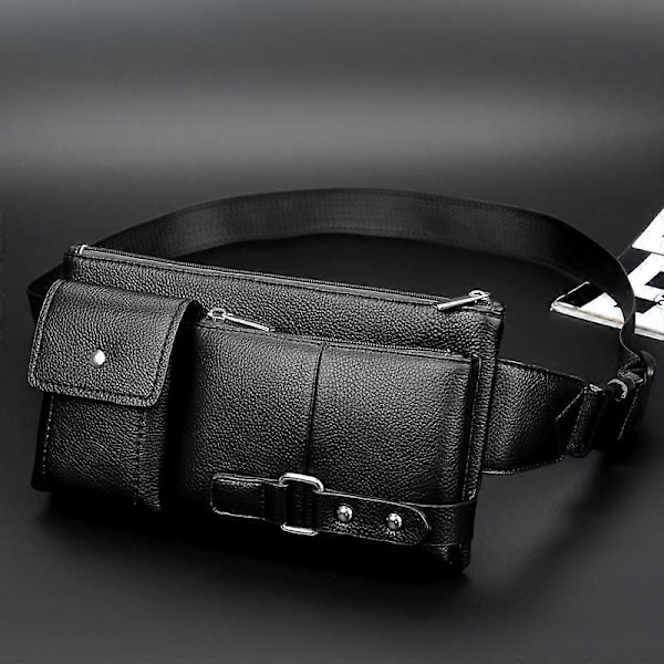 Miesten nahkainen olkalaukku, rintareppu, vedenpitävä Crossbody-laukku