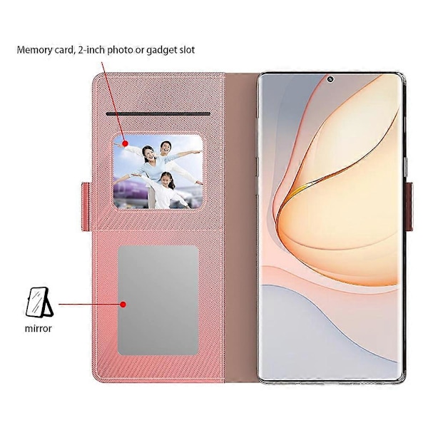 ZTE nubia Neo 5G -puhelimen suojakotelo, pudotussuoja, PU-nahkakansi peilillä Multicolor Style B