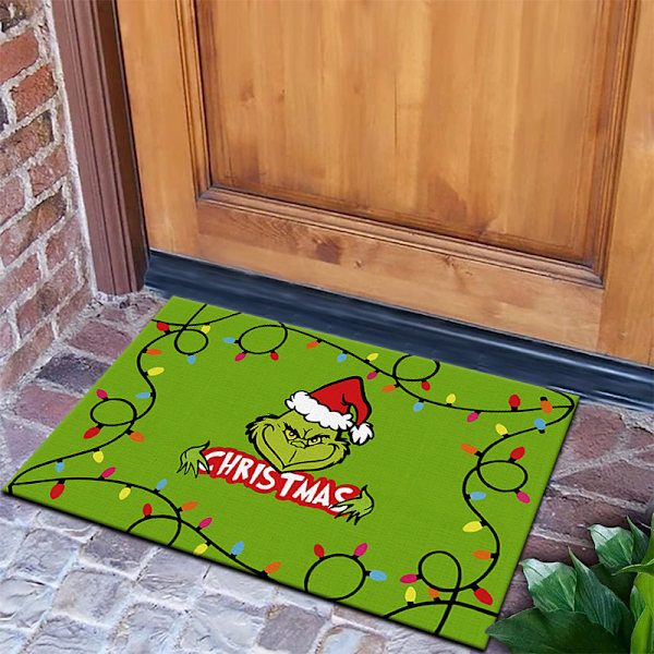 Jule Grinch gulvmåtte, juleferie dekorativ gulvmåtte (grøn 50X80cm)