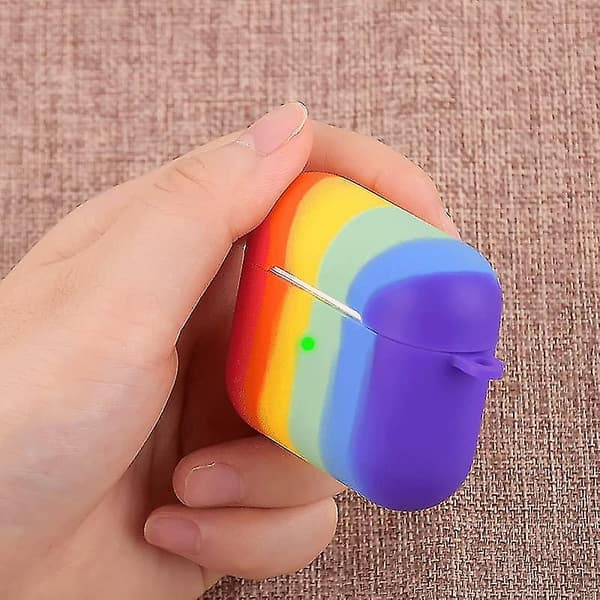 Rainbow - Protective Case Compatible with Airpods 3 [Rainbow Silicone Case] [with Snap-on Shockproof].