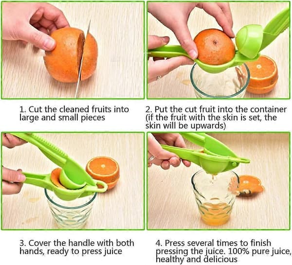 Citronpress Manuell Handpress Citruspress Ergonomiskt Enkelt Grepp Diskmaskinssäker Grön