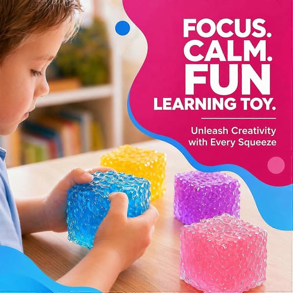4-pak flotte isterning-fidget-legetøj, matterede honningkage-squishy-stresskuber, sensorisk stressaflastende legetøj til børn og voksne, angstlindrende fidget-legetøj til