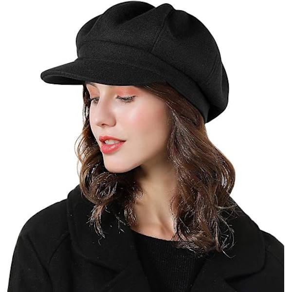 Dame Beret Newsboy Hat Fransk Uld Cap Klassisk Efterår Forår Vinter