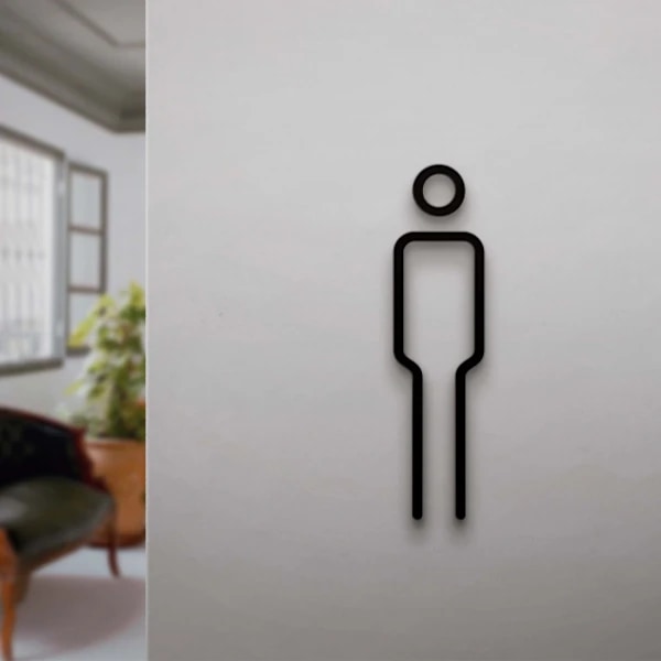 2 stk. Toiletskilt BH Vaskerum Dør Væg Label Sticker
