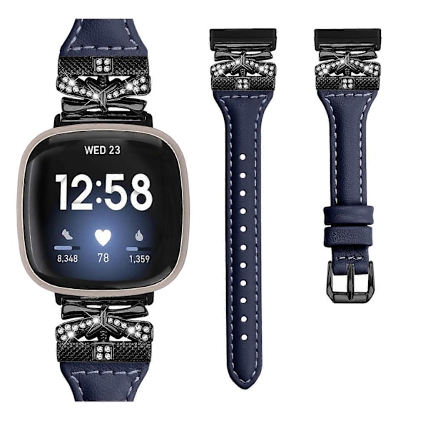 Tyyppi C Musta Solki Ranneke Fitbit Versa 3/4/Sense/Sense 2 Perhosliittimellä Älykellolle Style A