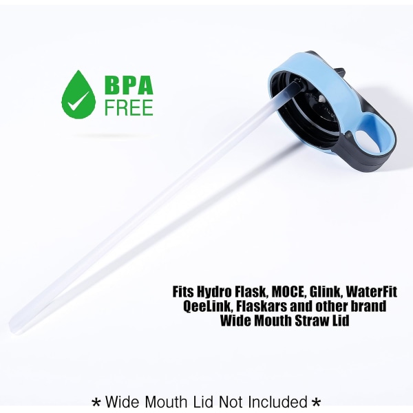 [6-pack] sugrör Ersättning för vattenflaskhalm, BPA-fria sugrör med strårengöringsborstar