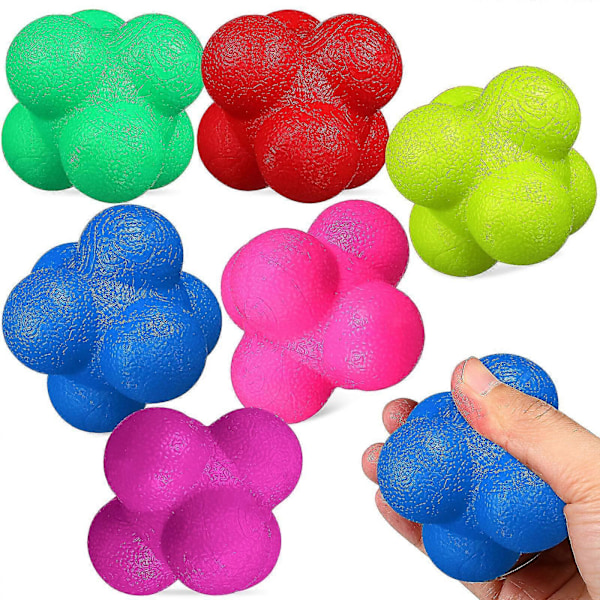 6 st Reaktionsbollar Agilitybollar Hexagonala Reaktionsbollar Målvaktsträningsutrustning För Sportövningar As Shown 6.00X5.00X5.00CM