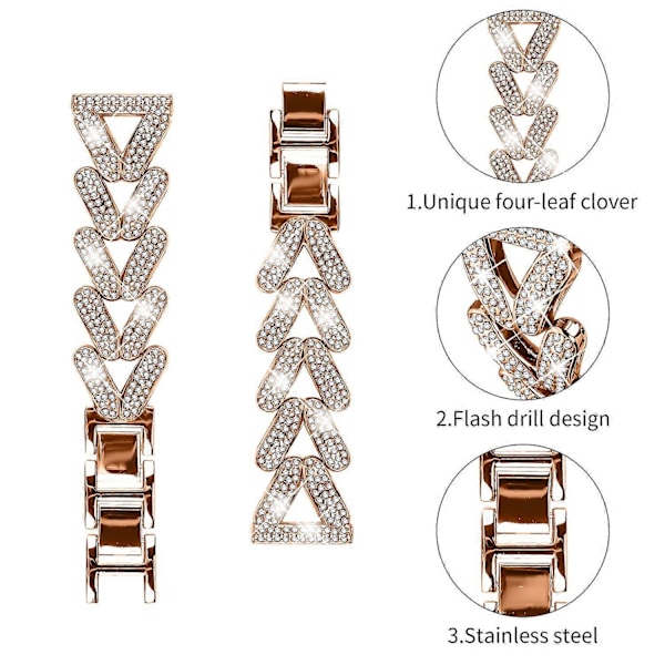 Sinklegering Tvunnet Klokkereim Rhinestone Dekor for Huami Amazfit GTS 2 Klokkerem Style A