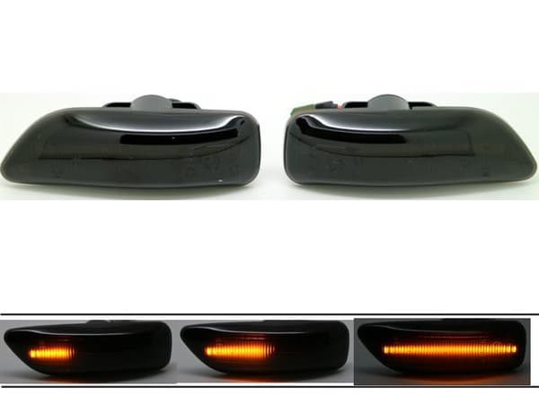 LED dynamisk blinklys Volvo S60 V70 S80 XC70 Røykfarget linse 2-pakning