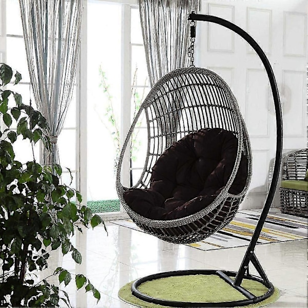 Trädgård Inomhus Hängande Ägg Gunga Hängmatta Stol Sits Tjock Vadderad Kudde Kuddar (inklusive Endast Sittdyna) Black Custom Size Weight